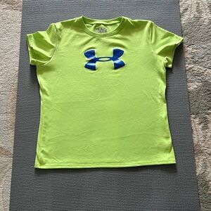 Under Armour Kids Neon Green and Blue T-Shirt
